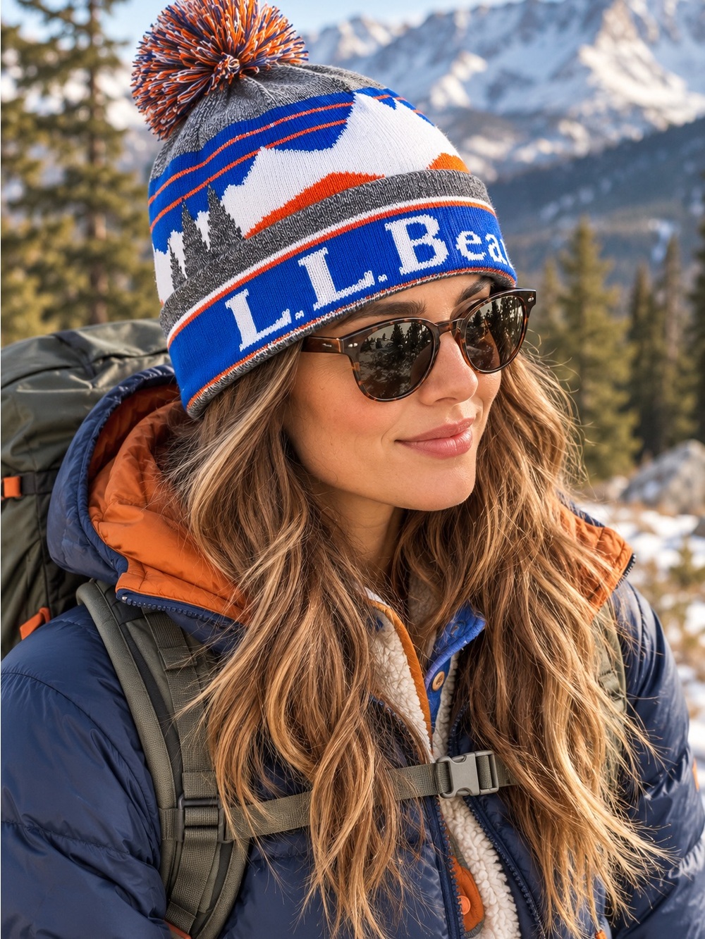 L.L.Bean Katahdin Mountain Pom Beanie Knit Ski Hat Gorpcore Apres Ski Outdoor